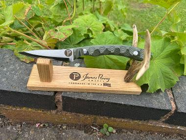 pit pony hunting knife on stand