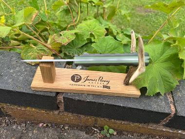 pit pony hunting knife on stand