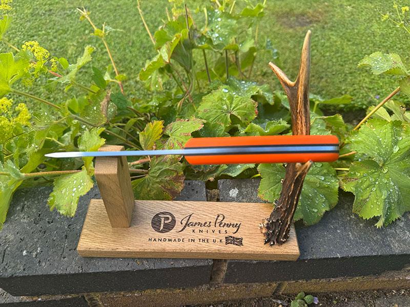 orange drop point hunting knife