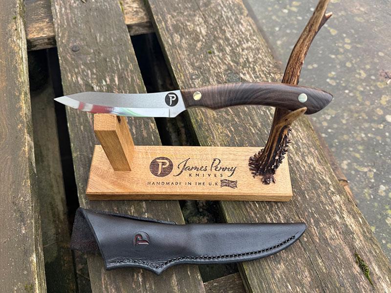 wooden handle hunting knife